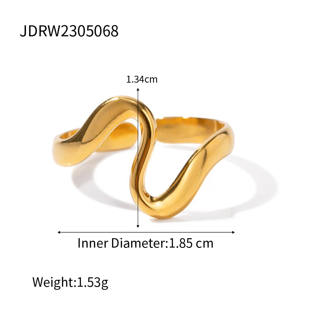 Youthway Roestvrij Staal Minimalistisch Onregelmatig Gebogen Geometrisch Gebogen Ring Aanslagvrij Mode Unisex Sieraden Cadeau