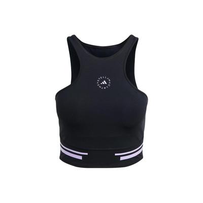 X Stella McCartney Truepace Color Block Running Crop Top, Breathable Sports Tank Tops for Women Black IP9141