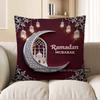 2D Ramadan Mubarak Crescent & Lantern Cushion Pattern Cushion Cover Suitable For Sofa Bedroom Car Pillow Cover