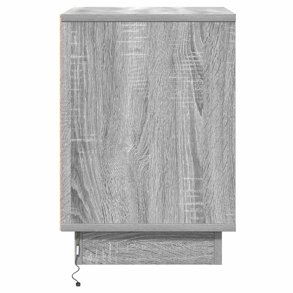 Nightstand Gray 39 x 34.5 x 50 cm Engineered Wood