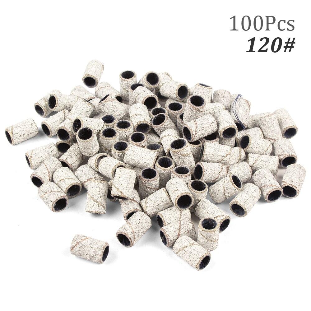 100pcs Nail Drill Bits Sanding Bands for Nail Drill File Grinder Sander Band Set for Acrylic Nails Gel Removing Pedicure Tool