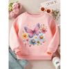 Kids Sweatshirt Butterflies on a Long-Sleeve Crewneck Sweatshirt - a Cozy Pullover Top Featuring an Adorable Graphic Design