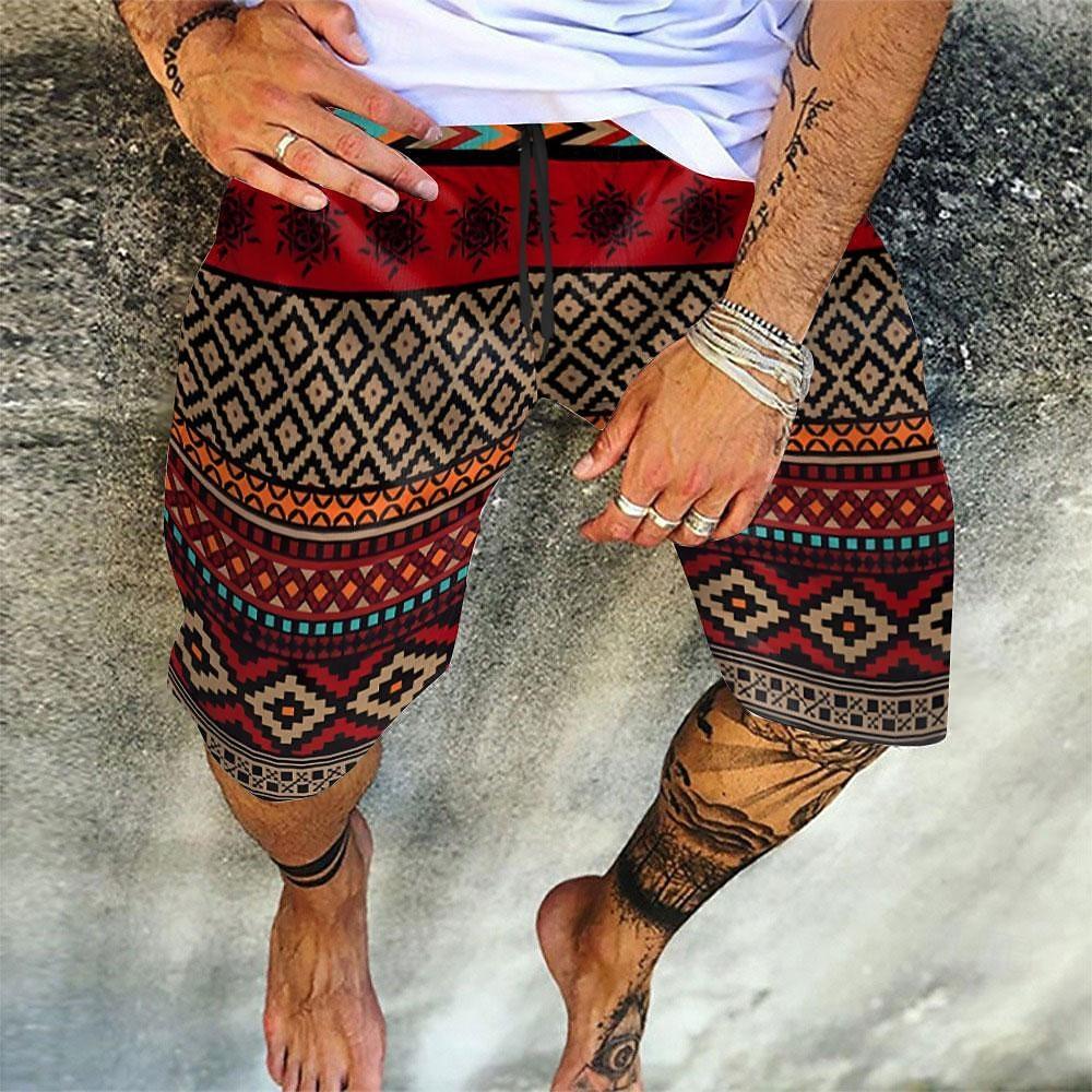 Мужские плавательные шорты-boardshorts с геометрическим узором в клетку / клетку 2XL