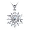 [Long Way] Women's Necklace, Snow Pendant, Sterling Silver 925 & Zirconia, Perfect Gift for Celebrations, Mother's Day, Birthdays, Anniversaries