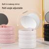 Rotating Jewelry Box, Multi-layer Storage for Earrings & Necklaces with Mirror, Dustproof Design
