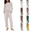 Women's Casual Printed Pajama Set, Round Neck Loose Fit Sleepwear Set