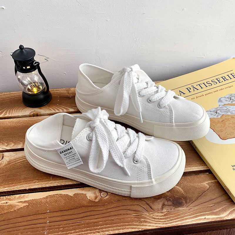 Kawaii Damen Sneaker Weiß Tennis Damenschuhe Canvas Slipper Damen Reihenschuhe Plateau Flats Lässige Damen Vulkanisierte Schuhe