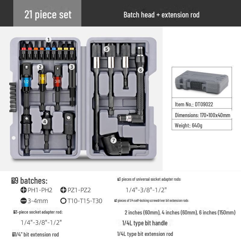 100-Piece Chrome Vanadium Steel Screwdriver Bit Set - Slotted, Cross, Hex Heads