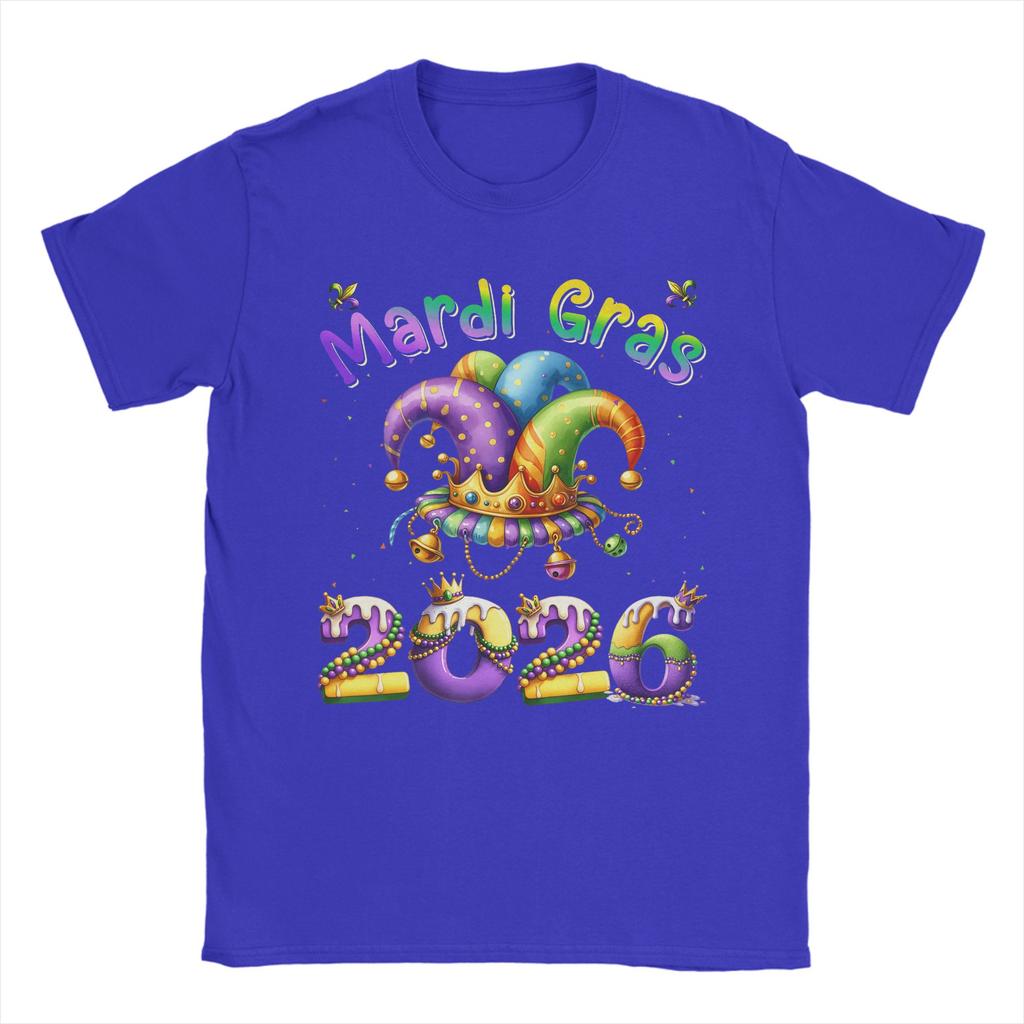 Mardi Gras Jester Unisexs T Shirt Funny Tees Short Sleeve O Neck TShirts Cotton Classic Tops