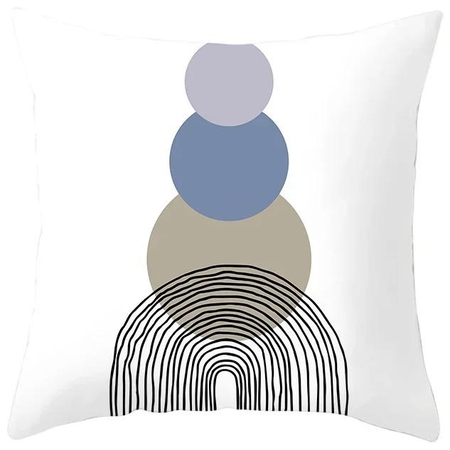 Blue Purple Abstract Geometric Study Pillowcase Office Living Room Home Pillowcase Car Ornaments