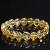 Hongchu Crystal Natural Yellow Osmanthus Yellow Topaz Heart-Shaped Bracelet Yellow Topaz Gemstone Bead Bracelet