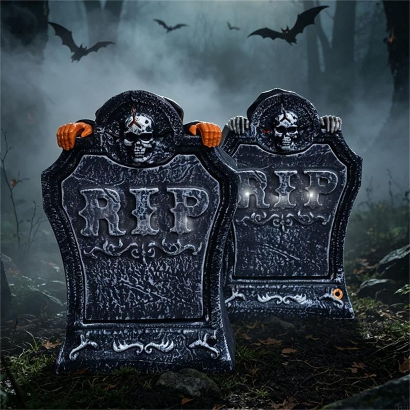Animated Glowing Talking Tombstone With Automatic Lift Function For Halloween Decoration Party Supplies