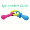 Three-in-one Dog Teething Toy Pacifier Bone Ring Shape Random Single Color Grinding Chew Pet Supplies