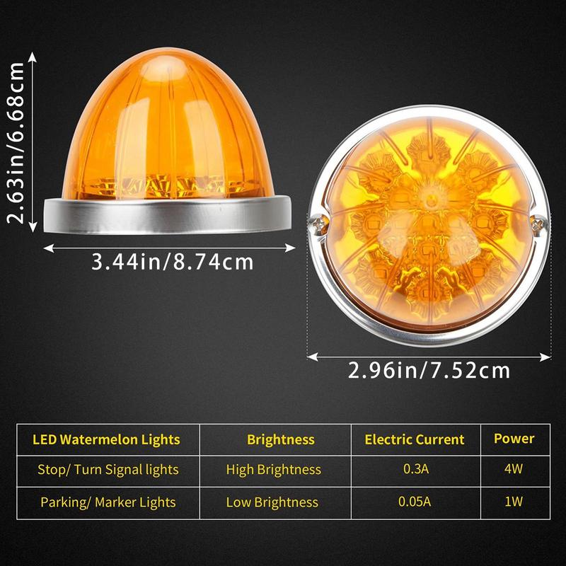 Lights For Trucks Led Watermelon Light Indicator Clear Lamp Waterproof Low Voltage Design For Side Car Vehicle Trailer