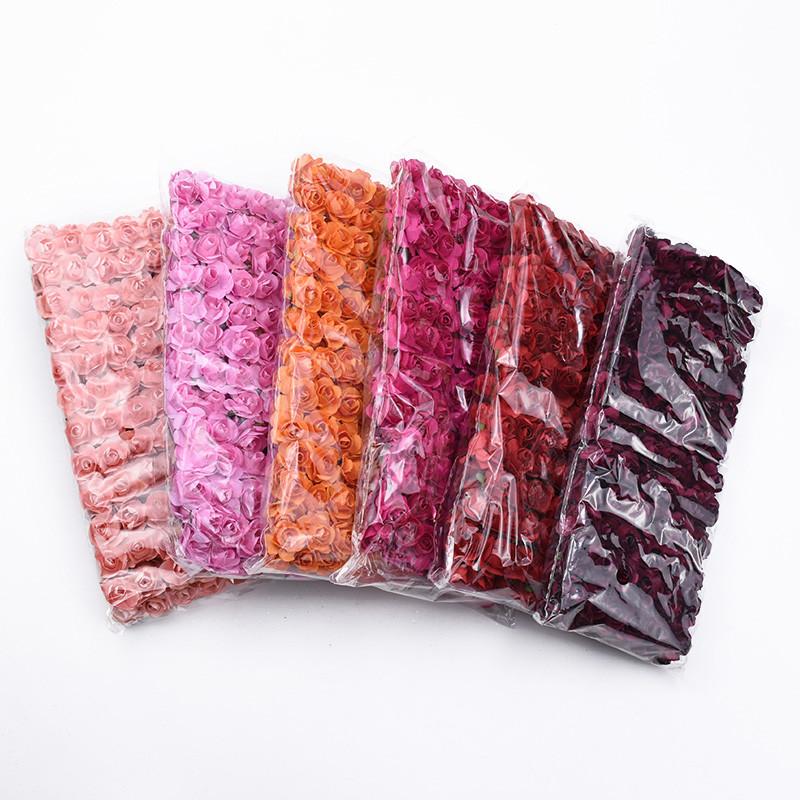 144pcs Artificial Paper Flower Simulation Rose Outdoor UV Protection Festival Christmas Garden Wreath Wedding Home Diy Candy Box