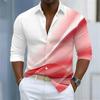 Men's Shirt Gradient Striped Long Sleeved Shirt Casual Business Collar Shirt Spring and Autumn New Trend Men's Top