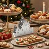 Kitchen Counter Napkin Rack Christmas Tree Holder, Stainless Steel Vertical Paper Towel Stand, Dinner Table Settings Decorative Dispenser for Holiday