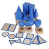 Beechwood Montessori Geometric Solids Blocks Set Kids Early Learn Solid Geometry and Plane