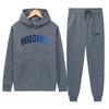 Completo Sportivo da Uomo con Cappuccio Misto Cotone Tuta Manica Lunga Pantaloni Outfit Casual 2025