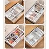 Space Saving Plastic Multi Compartment Organiser Drawer Box For Stationery Electronics Storage Smooth Sliding Drawers
