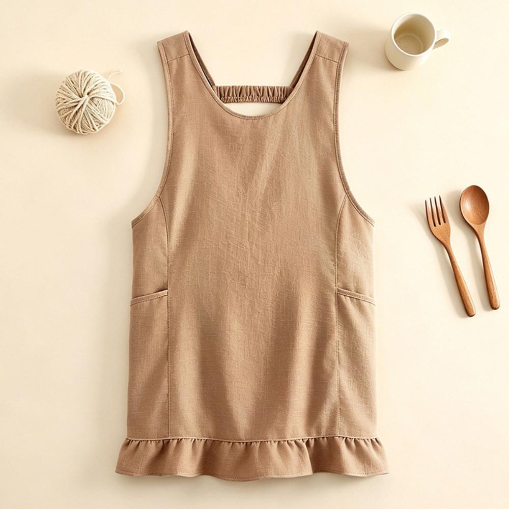Breathable Kitchen Apron Stain-Resistant Baking Apron Work Clothes Cooking Apron  Cooking Class кофейный