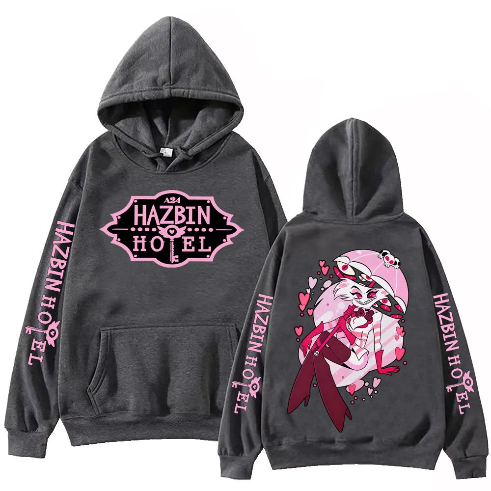 Hot Movie Hazbin Hotel Angel Dust Hoodie Man Woman Harajuku Long Sleeve Pullover Tops Sweatshirt Gift
