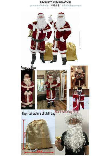 Completo Natalizio Uomo Taglie Forti: Stampa di Babbo Natale con Barba – Opzione Genitore-Figlio Disponibile.