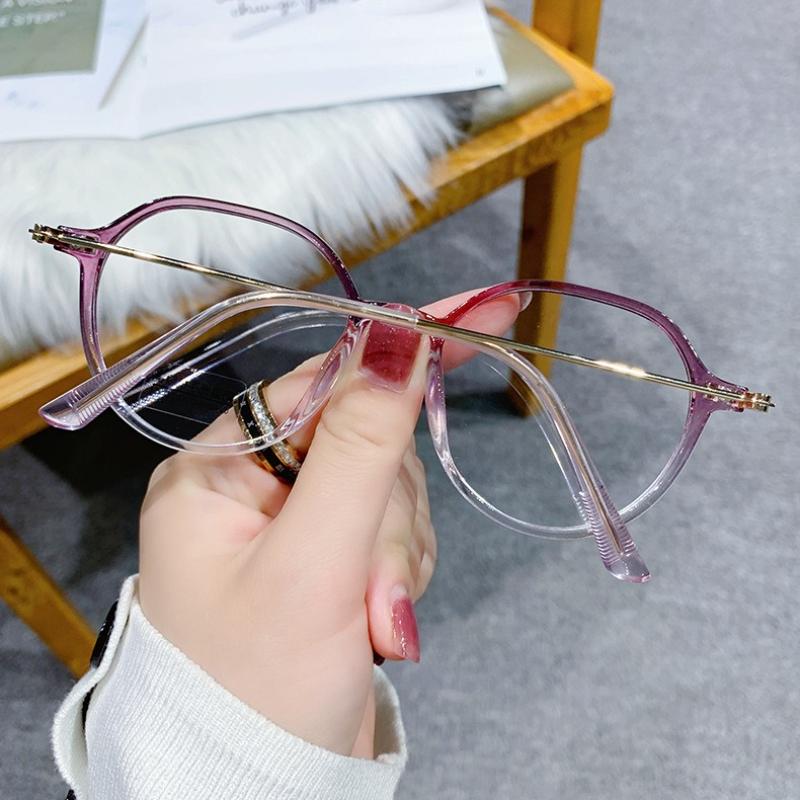 Round Anti-Blue Light Myopia Glasses For Women Men Oversized Prescription Glasses Ultra Light Eye Protection Eyewear -1.0To-6.0