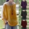 Spring and Summer Large Size Bat Sleeve Solid Color T-shirt Casual Retro Blouse Women