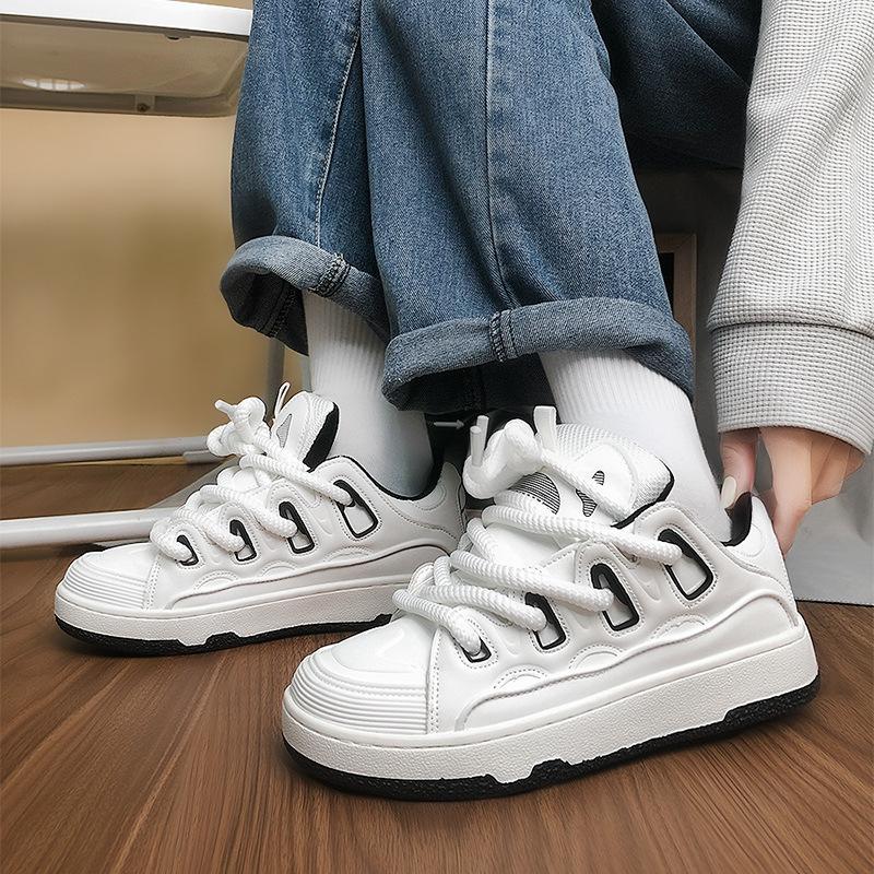 Herr Dam Sneakers Mode Plattform Vulkaniserade Skor Lyx Läder Casual Skor Herr Tennisskor Par Sport Löparskor