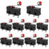 10Pcs SPDT MicroSwitch 5A 250V Rollers Actuator For Automation Equipment Control