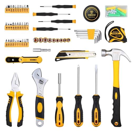 DEKO 100-Piece Home Tool Set, Perfect for Home Improvement, DIY, Furniture Assembly, Home Maintenance, and Repairs, Includes a Convenient Storage Case