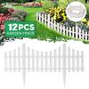 12pcs White Plastic Garden Fence Border Edging Yard Landscape Decor 61x33cm