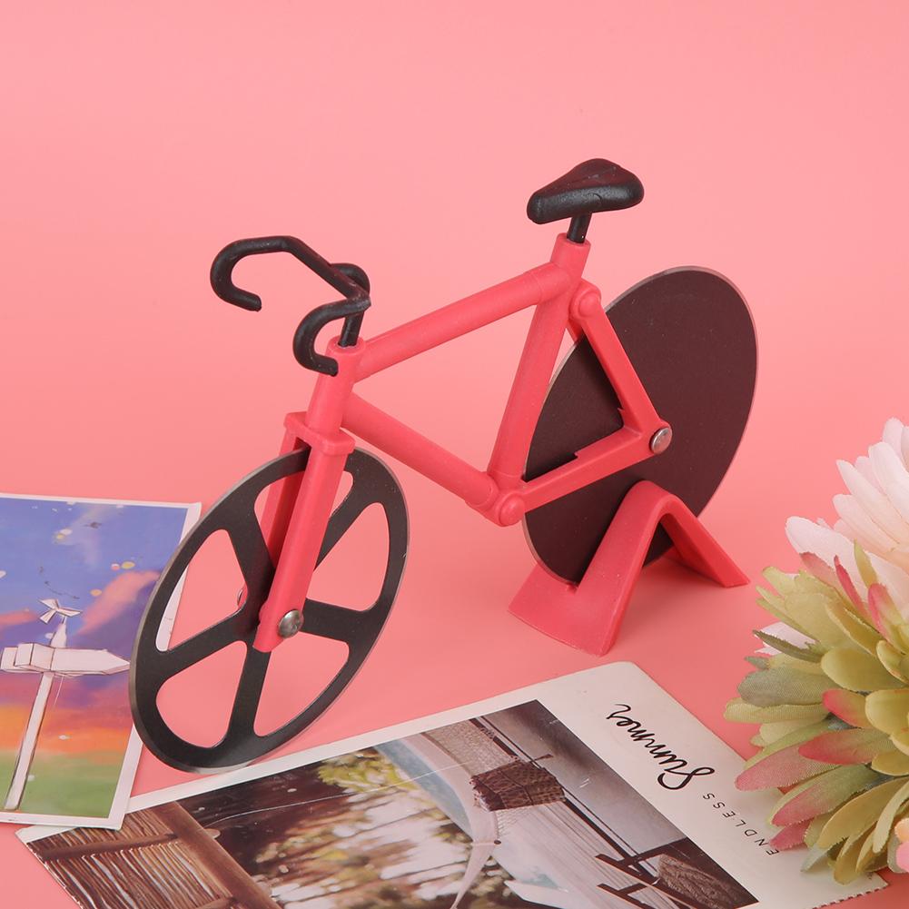 Stainless Steel Innovative Bicycle Shape Pizza Cutter Cutting Tool Kitchen AccessoriesRed