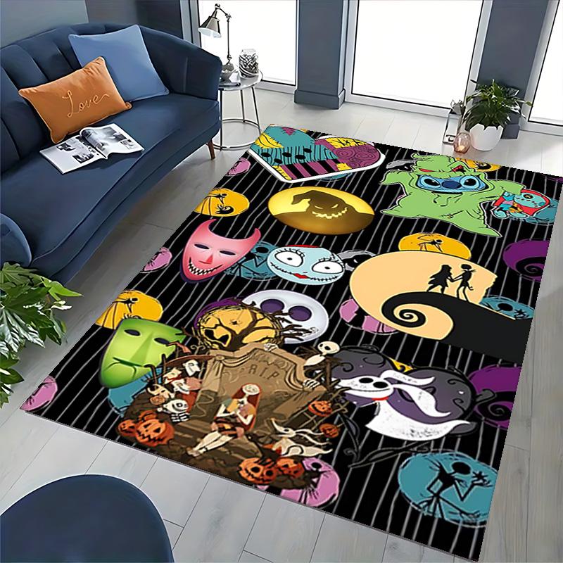 1pc Nightmare Before Christmas Art Carpet for Playroom Bedroom Living Room Sofa Home Decor,Game Area Rug Non-slip Floor Mat. D7280143