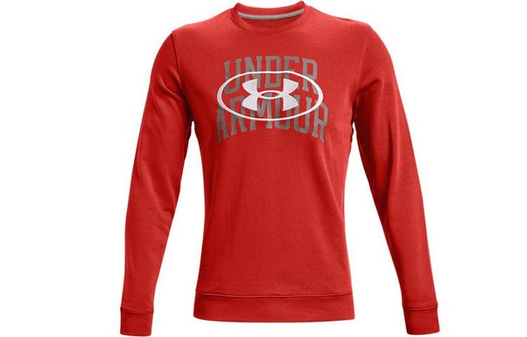 Under Armour Sweatshirts Men s Red Crew Neck Moderate Regular 1366410-839 S