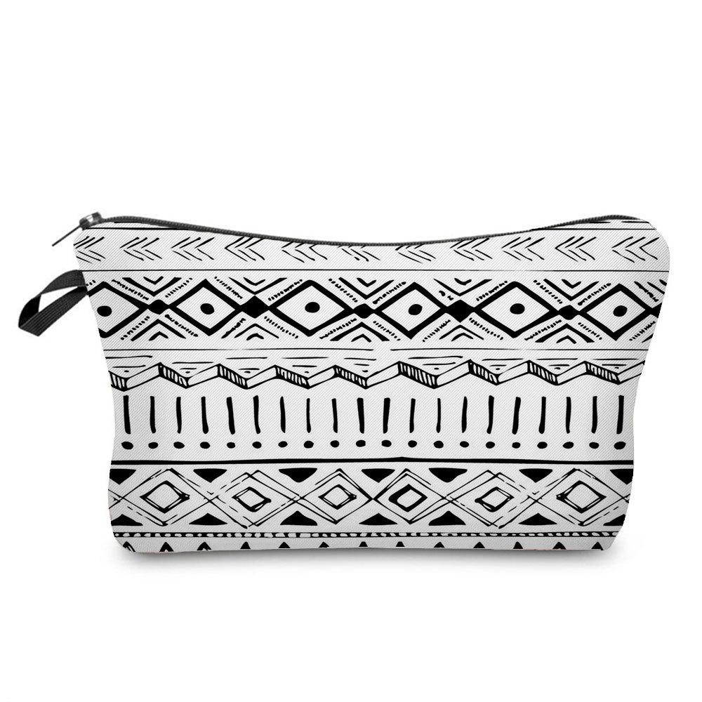 Women Geometric figure Print Cosmetic Bag Toiletries Organize Travel Storage Case 6756 KTB