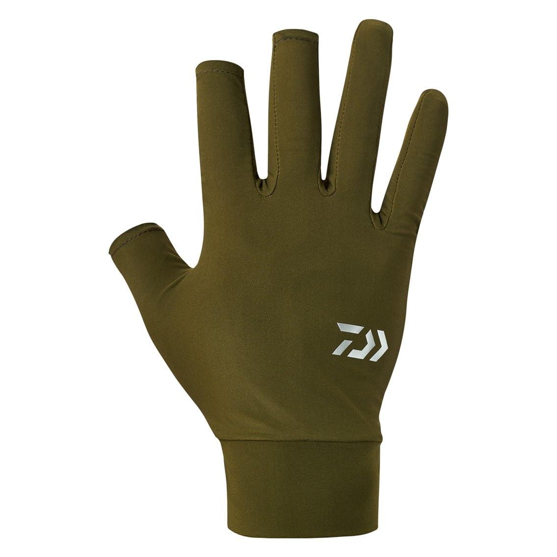 

Daiwa ICEDRY UV Protection Gloves, 3-Piece Cut, Khaki, Size L, 25DG-6725