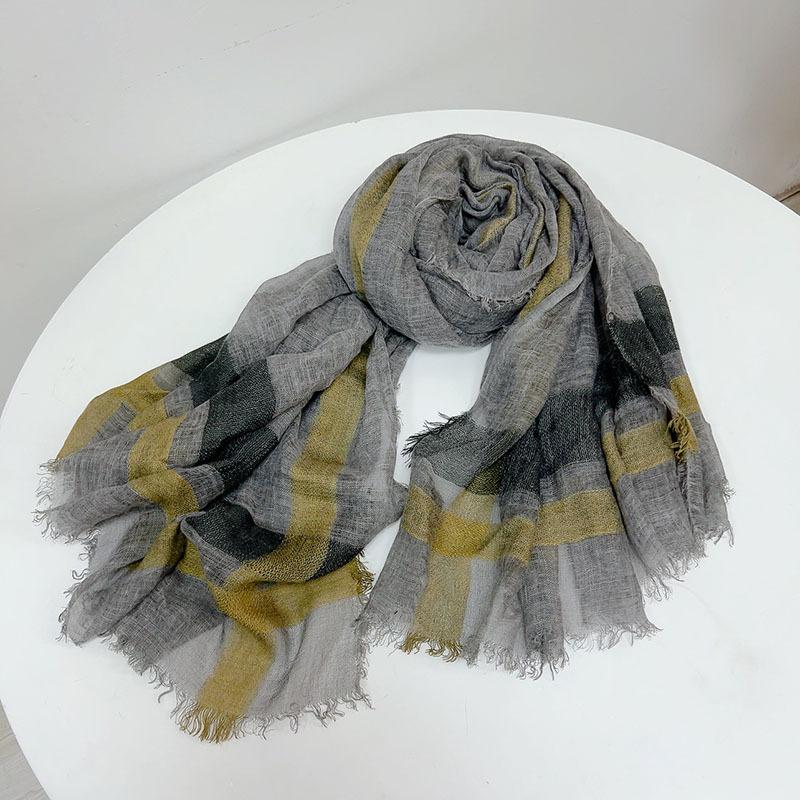 Autumn And Winter  Wool Acrylic Blend Scarfs For Ladies 100*200 Checkered Turbansfor Women