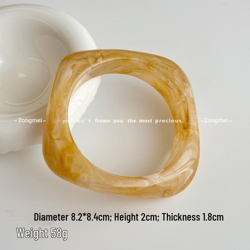 Korean Minimalist Acrylic Marble Pattern Vintage Bracelet for Women