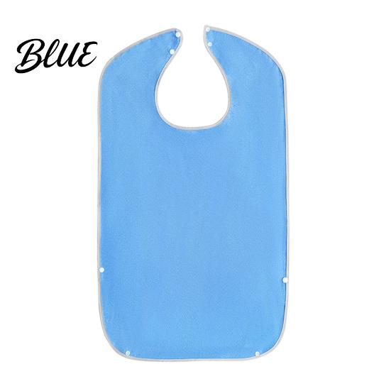 Adult Bibs with Clothing Protector Large Solid Bib Snap Buttons Color Waterproof Deep Crumb Adjustable Closure Catcher Design Eating