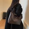 PU Solid Color Large Capacity Tote Bag Autumn/winter New Versatile Ladies Bags 2026 Fashi Retro Commuting Shoulder Bags