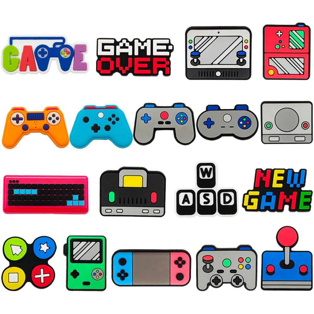 35-Piece Game Console Shoe Charm Set - Creative PVC Soft Rubber Clog Accessories