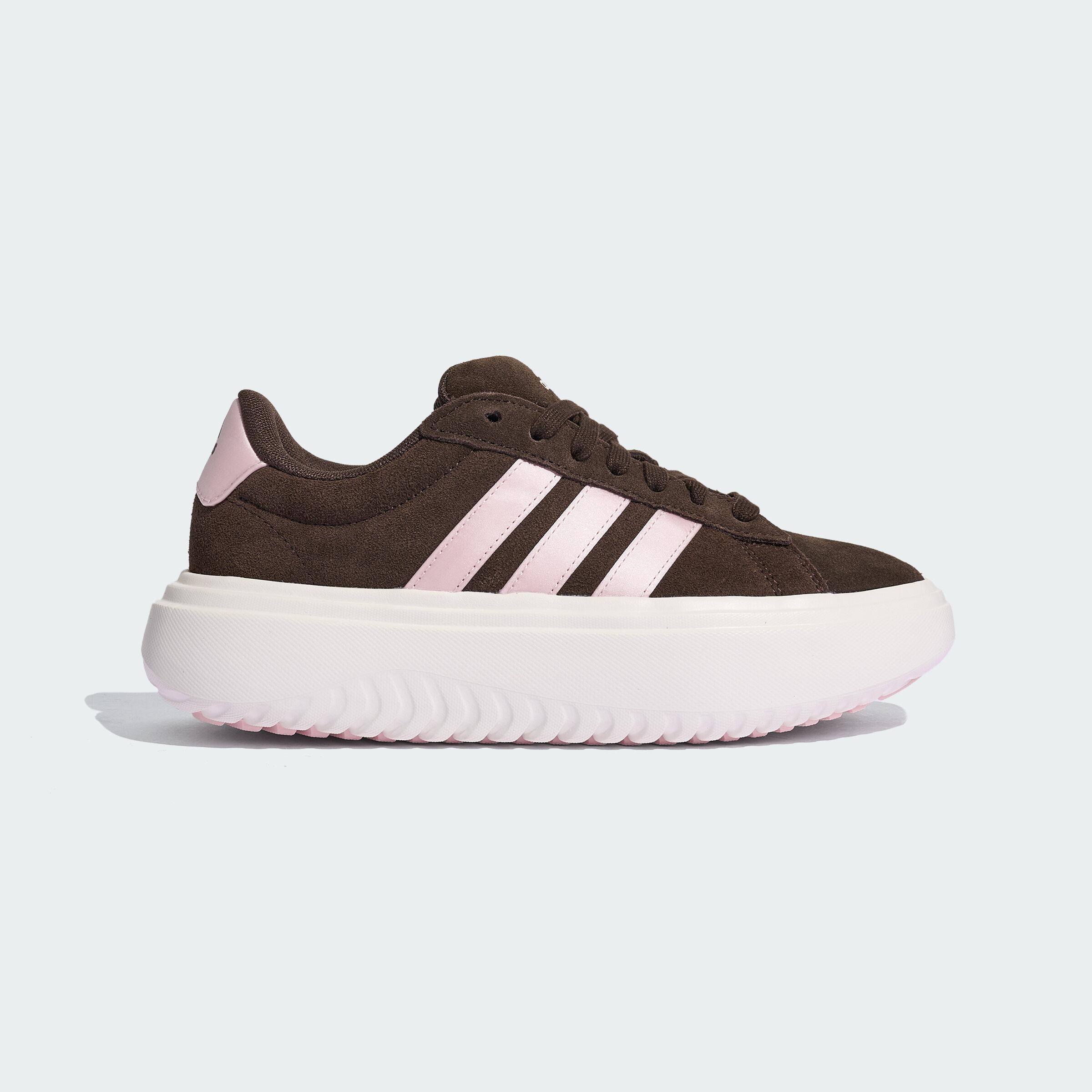 Adidas GRAND COURT PLATFORM Skateboard Shoes Women s Brown Pink 38