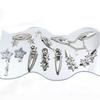 10Pcs/5Pcs Star Pendant Hair Clips Unique Pentagrams Barrettes for Women Hair Accessories Metal Chain Gothic Hair Pins