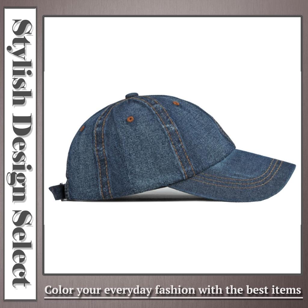 One Limitation CP416 Denim Cap with Simple English Casual Style for Men and Women (Black) Patch, Design, Brim, Letters,