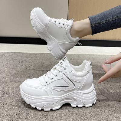 Sneakers da donna Moda Scarpe casual da donna Scarpe versatili con lacci e plateau Sneakers outdoor solide Scarpe