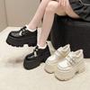 Heel Small Leather Shoes Women's Velvet 2025 New Autumn and Winter Outer Wear Shoes Fluffy Cotton Shoes British Platform Loafers
