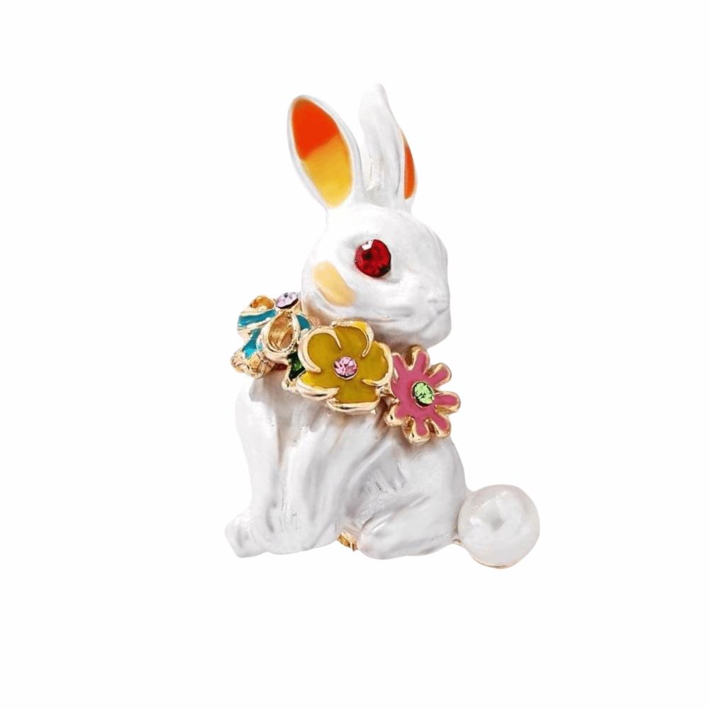 

Vintage Rabbit Brooch Zinc Zinc Alloy Easter Enamel Pin Kawaii Animal Brooch Lady Style C