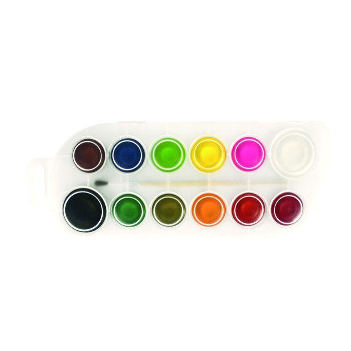 Watercolour Paint Set of 12 Colours + 1 Brush